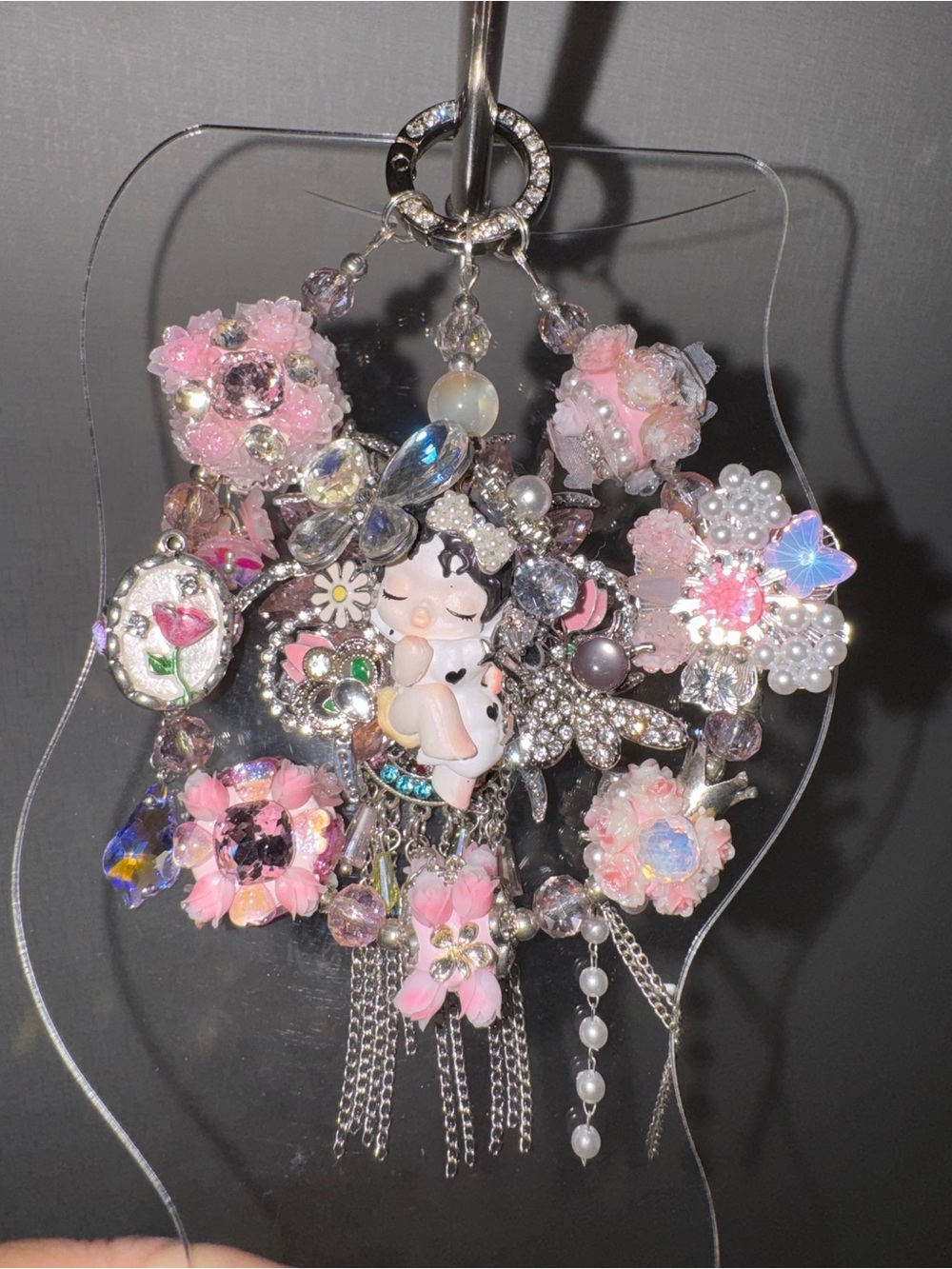 DIY skullpanda purse charm